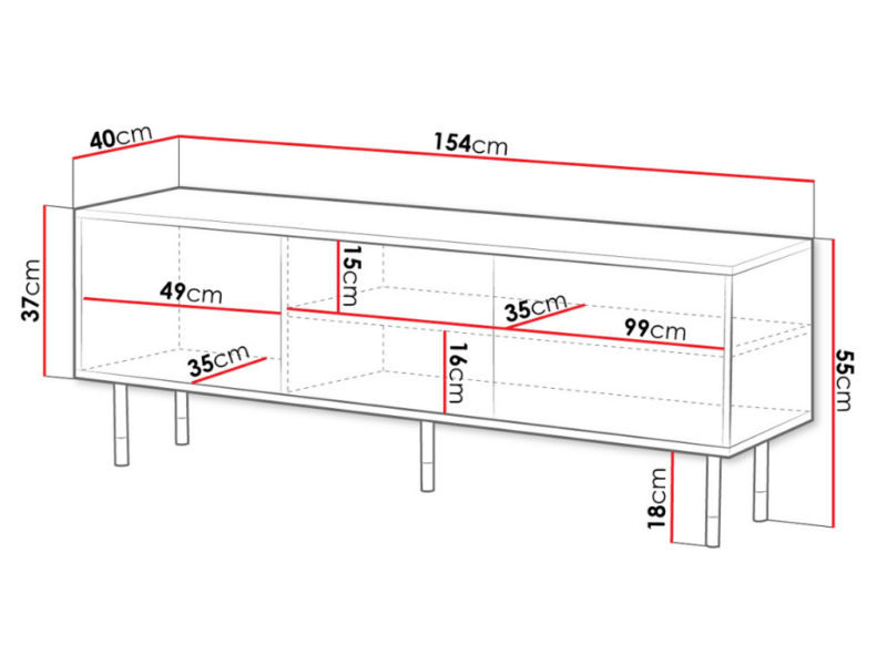 Móvel TV Ally 154cm