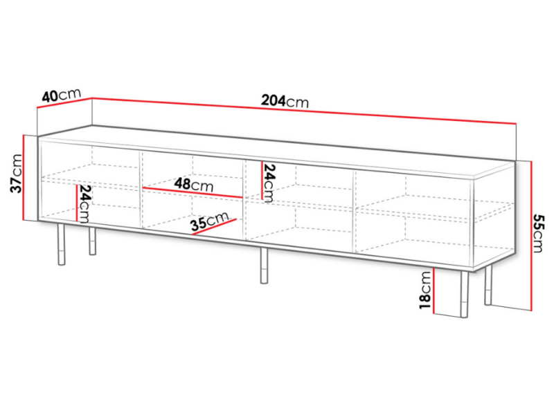 Base TV Ally 204cm