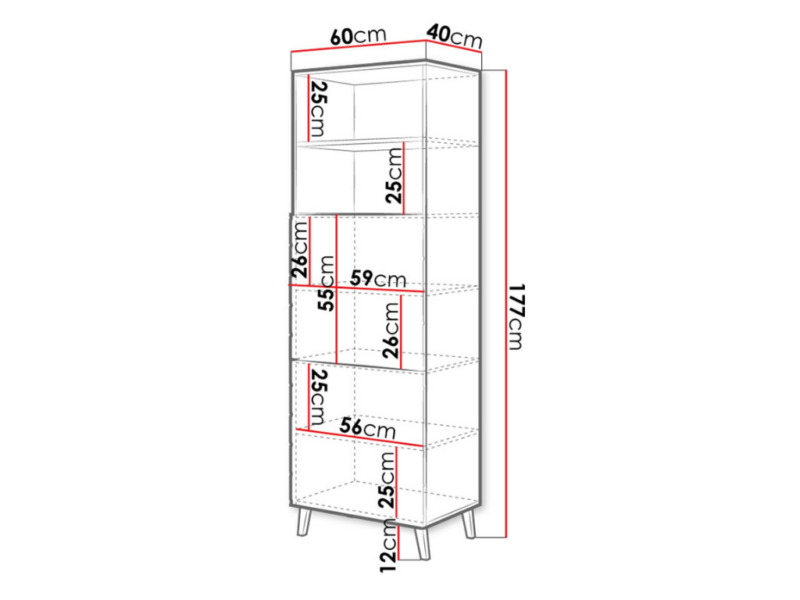 Estante Ascra 60x177cm - Branco