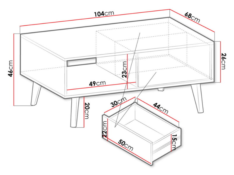 Mesa de Centro Dama 104cm