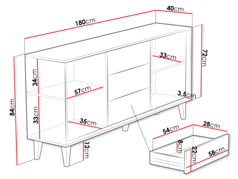 Aparador Terra 180cm